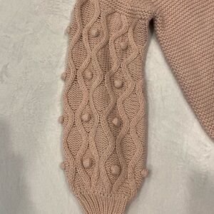 RDI Pink Sweater with Textured Sleeves